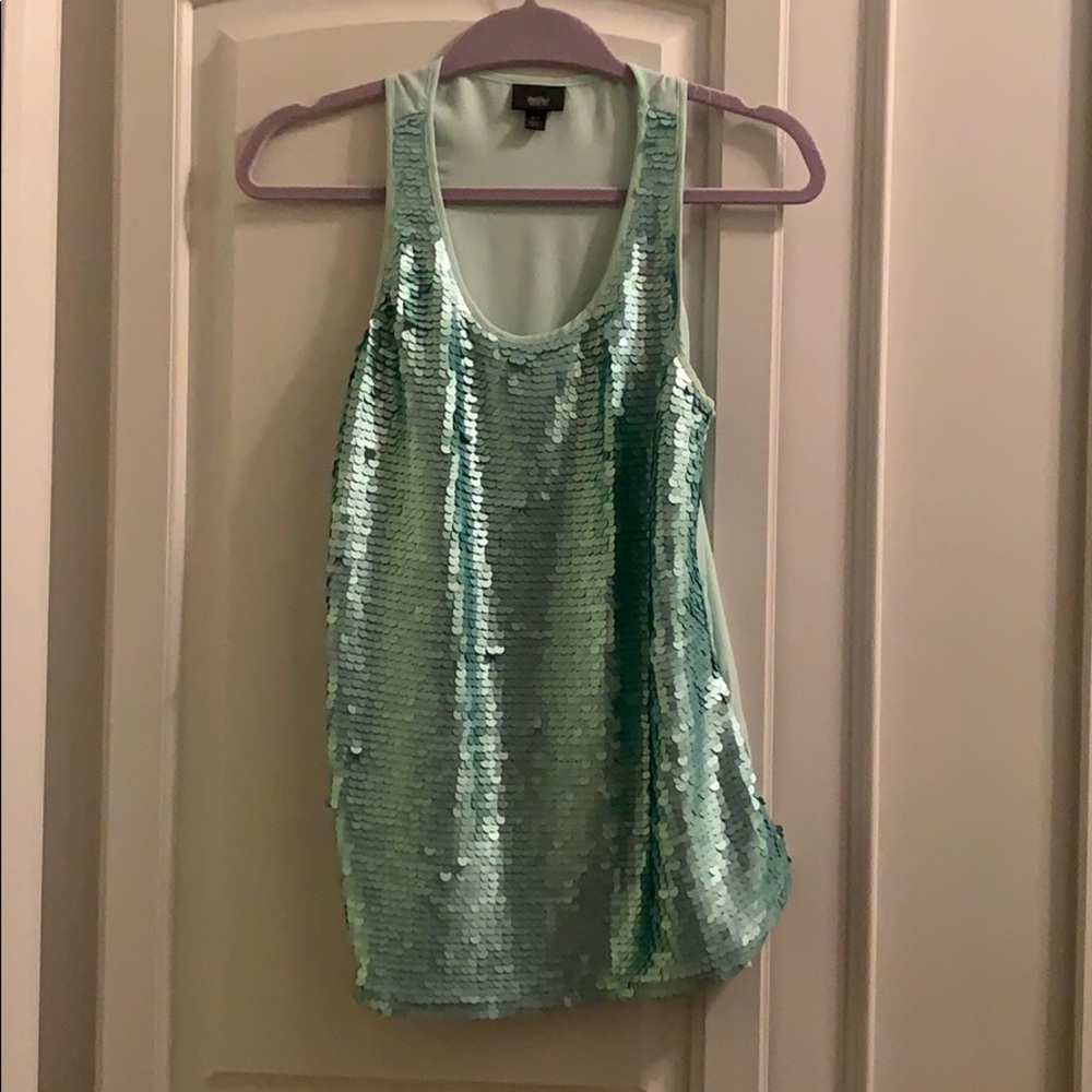 Light blue sequin top